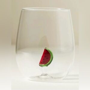 Anthropologie Watermelon Design Glass Tumbler